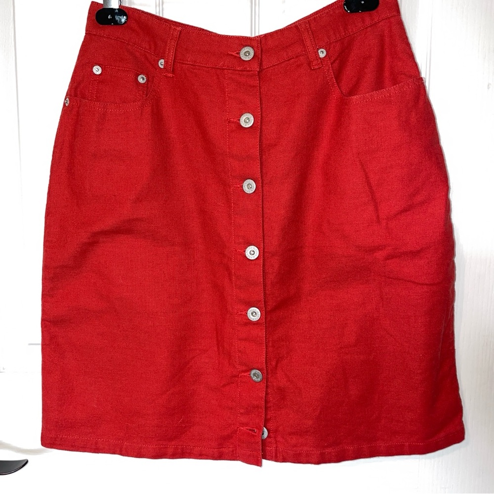 Faded Glory Vibrant Red A-Line Skirt
